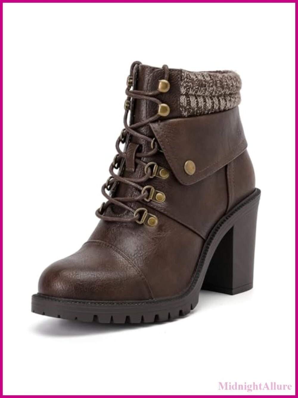 Women's Extra Wide Width Ankle Boots Memory Foam Side Zip High Heel